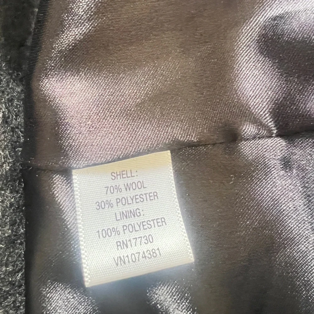 Merona Womens sz M‎ gray Wool Blend Peacoat Winter Coat fall warm cozy old money